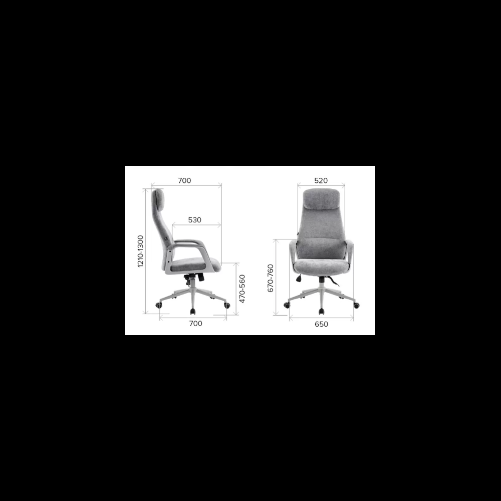 Кресло компьютерное EVERPROF Otto, Black ткань, коричневый, металл, корпус черный - 8