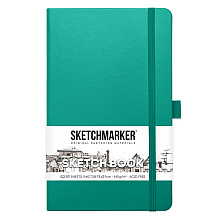 Скетчбук "Sketchmarker", 13x21 см, 140 г/м2, 80 листов, изумрудный
