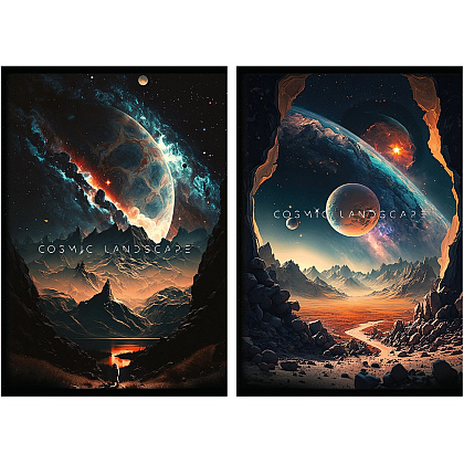 Тетрадь "Cosmic Landscape", А5, 48 листов, клетка, черный - 3