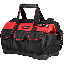 Сумка для инструментов Deli RS DL430316, 380х210х280 мм, ткань Oxford, пластиковое дно, черный, красный