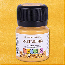 Краска акриловая металлик "Декола", 969 золото инков, 20 мл., банка