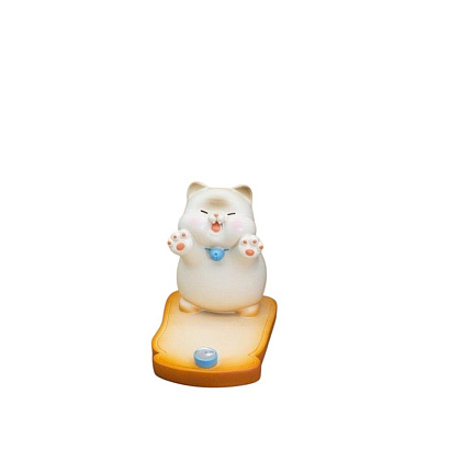 Подставка для телефона декоративная "Sleepy cat", пластик, белый