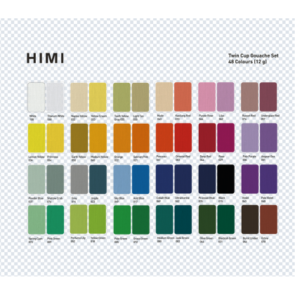 Гуашь "Himi", 48 цветов, 12 мл, футляр - 7