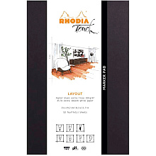 Скетчбук "Rhodia Touch Marker Pad", А4+, 100 г/м2, 50 листов, черный