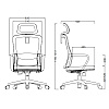 Кресло компьютерное SitZone U-060A, сетка, ткань, черный - 6