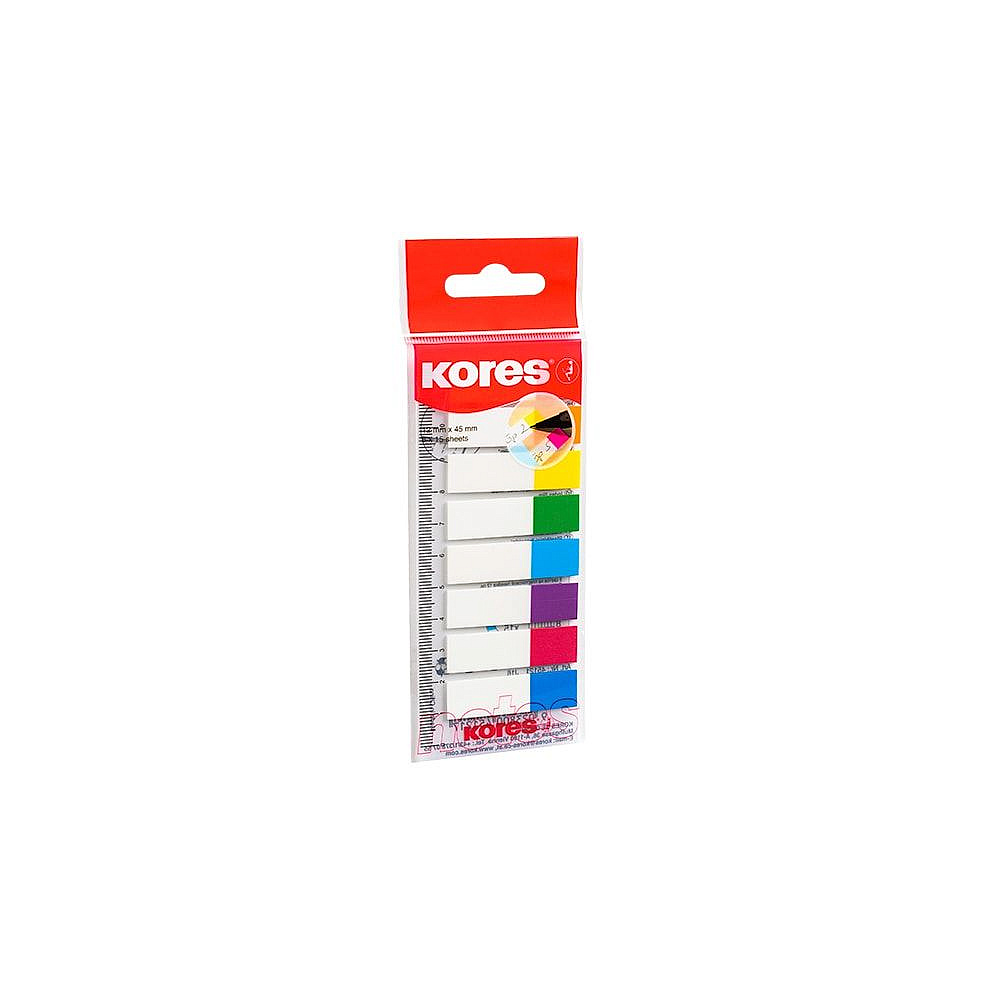 Закладки клейкие "Kores", 12x45 мм, 120 шт, ассорти