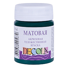 Краска акриловая матовая "Декола", 720 изумрудная, 50 мл., банка