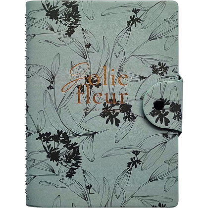Блокнот "Fleur", А5, 96 листов, в клетку, серый