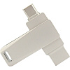 USB Flash накопитель 3.0 32 Gb СК-046, TypeC Dual, металл, серебристый   - 3