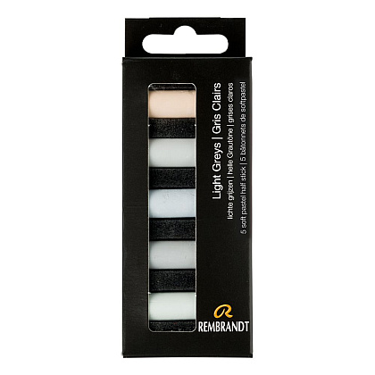 Набор мягкой пастели "Rembrandt Half Pastel", 5 цветов, светлые серые