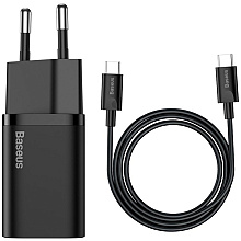 Сетевое зарядное устройство Baseus "TZCCSUP-L01", Super Si Quick Charger Type-C 25W, черный