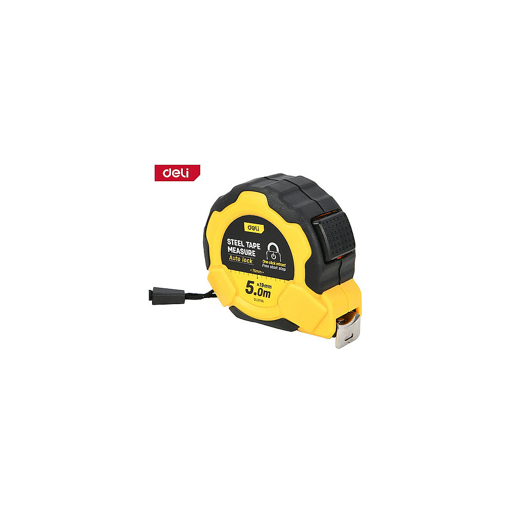 Рулетка Deli YS EDL3796, 5 м х 19 мм, желтый, черный - 3