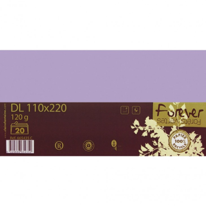 Конверт "Forever", 110x220 мм, 120г/м, лиловый 