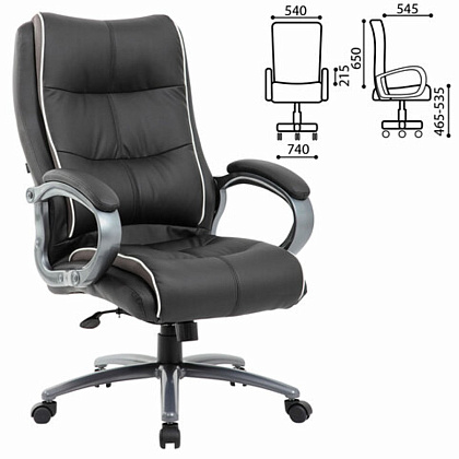 Кресло для руководителя BRABIX "Premium Strong HD-009", экокожа, металл, черный - 2