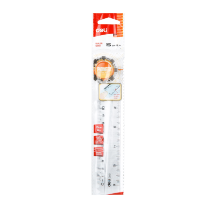 Линейка "Deli EG00112", 15 см, прозрачный - 2