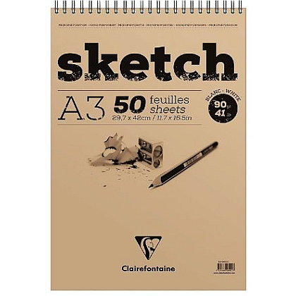 Скетчбук "Sketch", A3, 90 г/м2, 50 листов, коричневый
