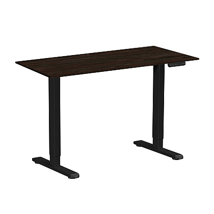 Стол с электроприводом WellDesk Prime 1300x675х18 черный/дуб термо черно-коричневый (9191461+9178193)