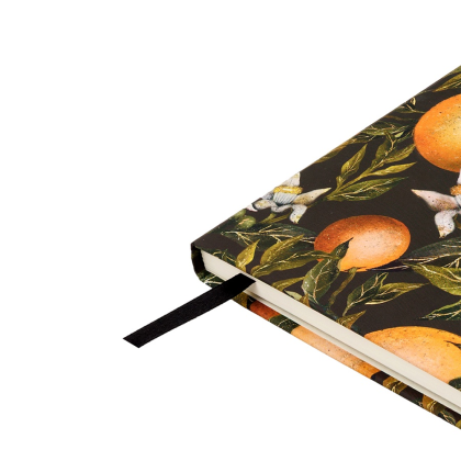 Книга записная "Flora. Paradise. Oranges", A5, 100 листов, линейка, твердая обложка, зеленый, оранжевый - 4