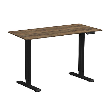 Стол с электроприводом WellDesk Prime 1300x675х18 черный/дуб санта-фе винтаж (9191461+9178196)