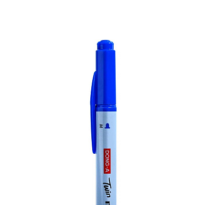 Маркер перманентный "Twin Name Pen", двусторонний, синий - 8