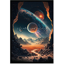 Тетрадь "Cosmic Landscape", А5, 48 листов, клетка, черный