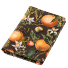 Обложка для паспорта "Flora. Paradise. Oranges", кожзам, зеленый, оранжевый