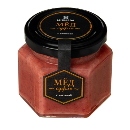 Мёд-суфле "Mirmeda" с клюквой, 150 гр