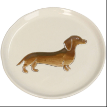 Тарелка керамическая "Dachshund", 13.5х13.5 см, коричневый