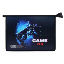 Папка для тетрадей "Game time", А4, на молнии, черный