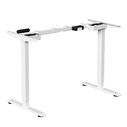 Стол с электроприводом WellDesk Prime 1300x675х18 белый/дуб денвер трюфель (9191462+9072454) - 5