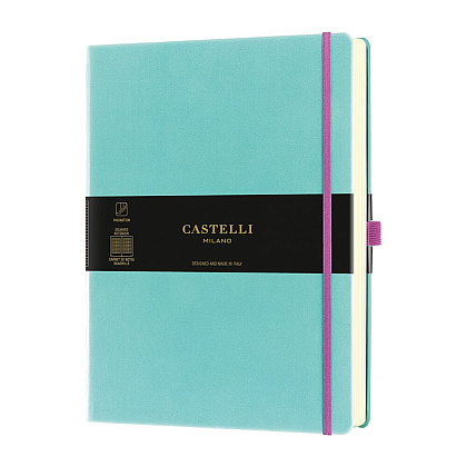 Блокнот Castelli Milano "Aquarela Jade Green", А4, 96 листов, клетка, бирюзовый