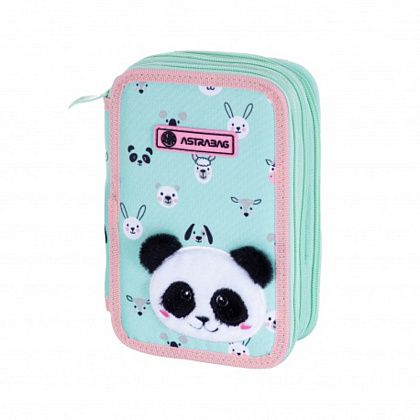 Пенал "Teddy panda", 3 отделения, с наполнением - 5