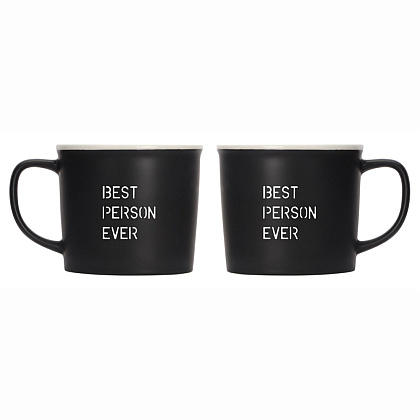 Кружка "Best person ever", фарфор, 360 мл, черный