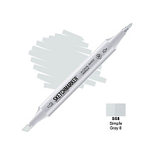 Маркер перманентный двусторонний "Sketchmarker", SG8 серый простой №8