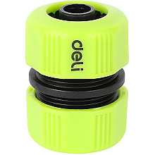 Муфта соединительная для шлангов Deli GS EDL8794, 1/2", двухкомпонентная, черный, зеленый