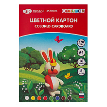 Картон цветной "Цветик", 8 цветов, 16 листов, А4