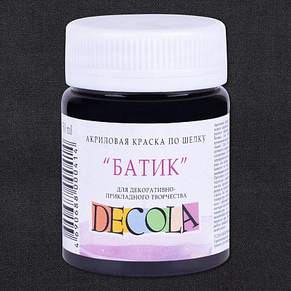 Краска акриловая по шелку "Декола", 810 черная, 50 мл., банка - 2