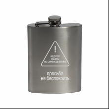 Фляжка "Просьба не беспокоить", 235 мл, серебристый