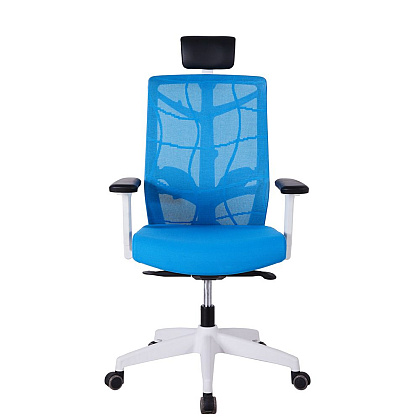 Кресло для руководителя "Nature II Slider", пластик, ткань, голубой