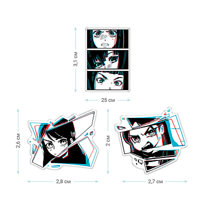 Значок "Kawaii", 3 шт/упак, ассорти - 3