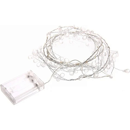 Гирлянда LED "Сверкающие хрусталики", теплый белый - 3