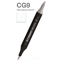 Маркер перманентный двусторонний "Sketchmarker Brush", CG9 прохладный серый 9
