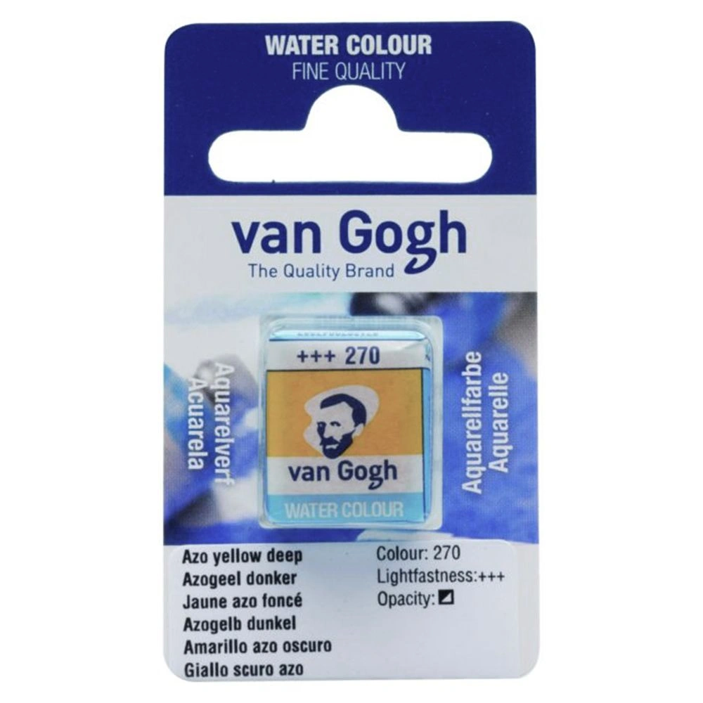 Краски акварельные "Van Gogh", 270 желтая темная AZO, кювета