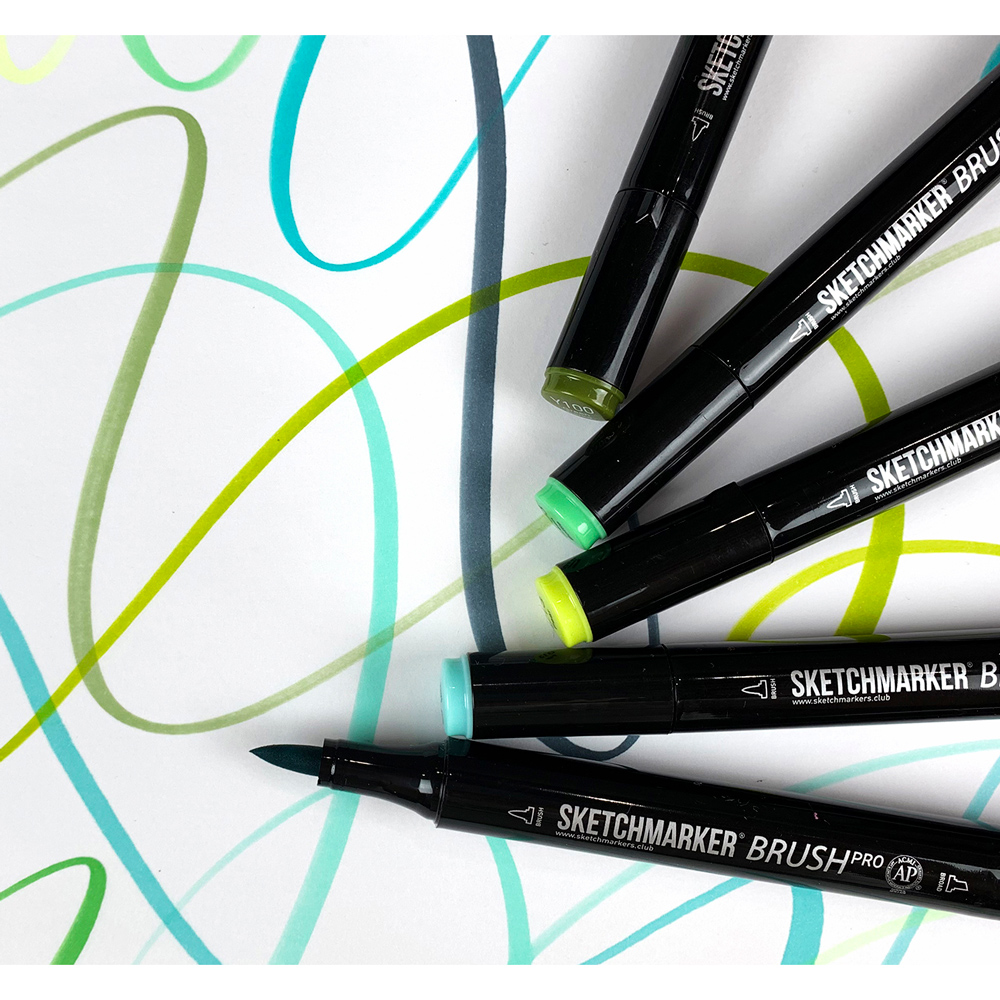 Маркер перманентный двусторонний "Sketchmarker Brush", CG1 прохладный серый 1 - 5