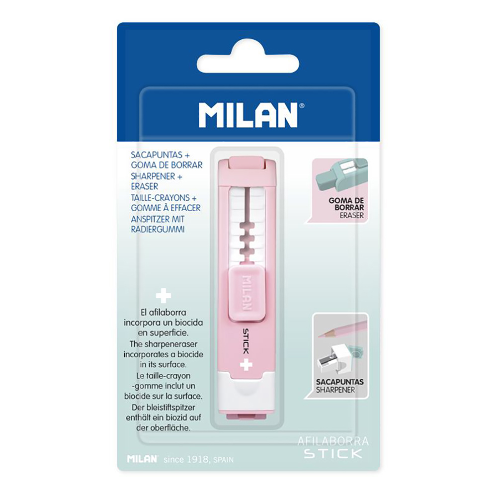 Ластик-точилка Milan "STICK +", розовый - 6