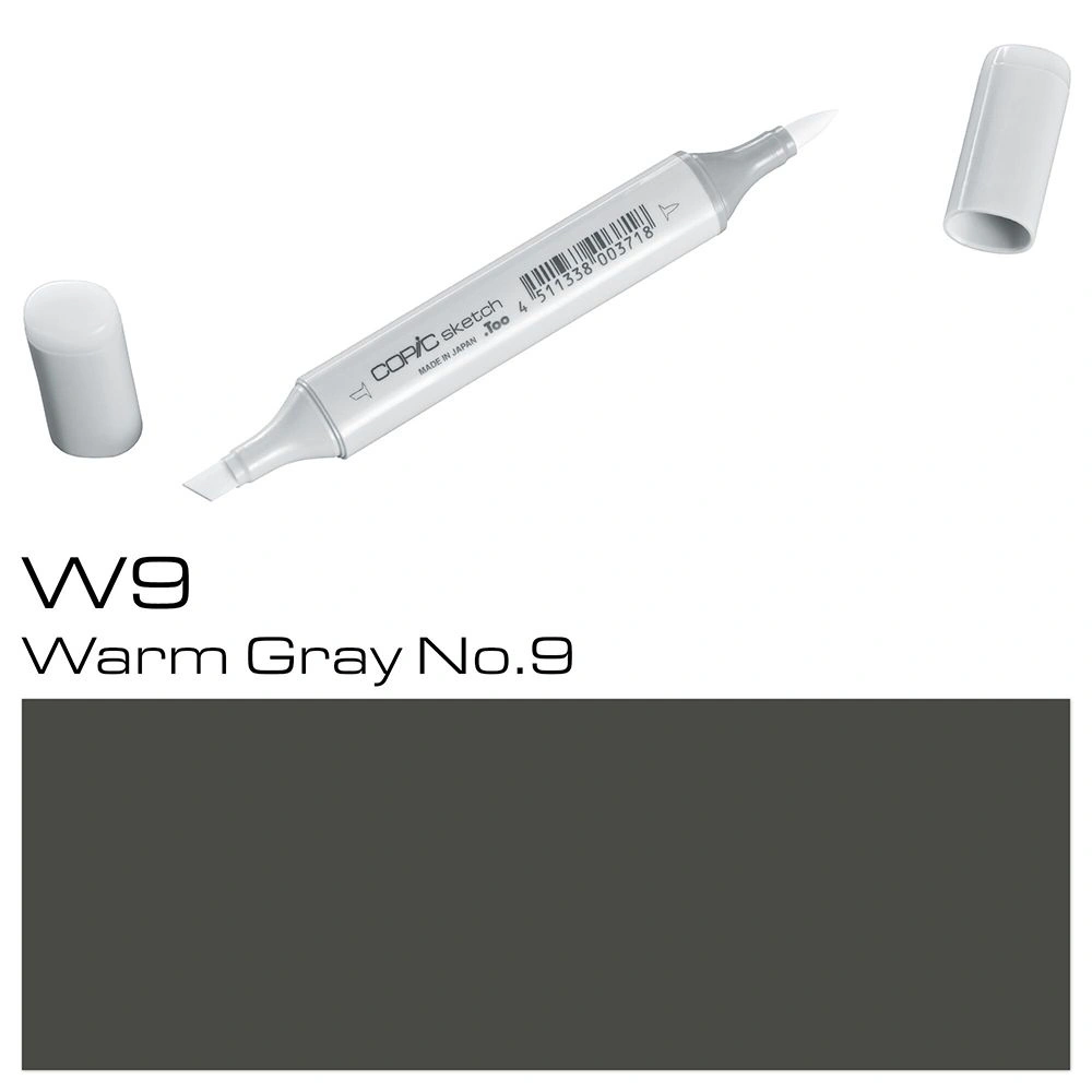 Маркер перманентный "Copic Sketch", W-9 теплый серый №9