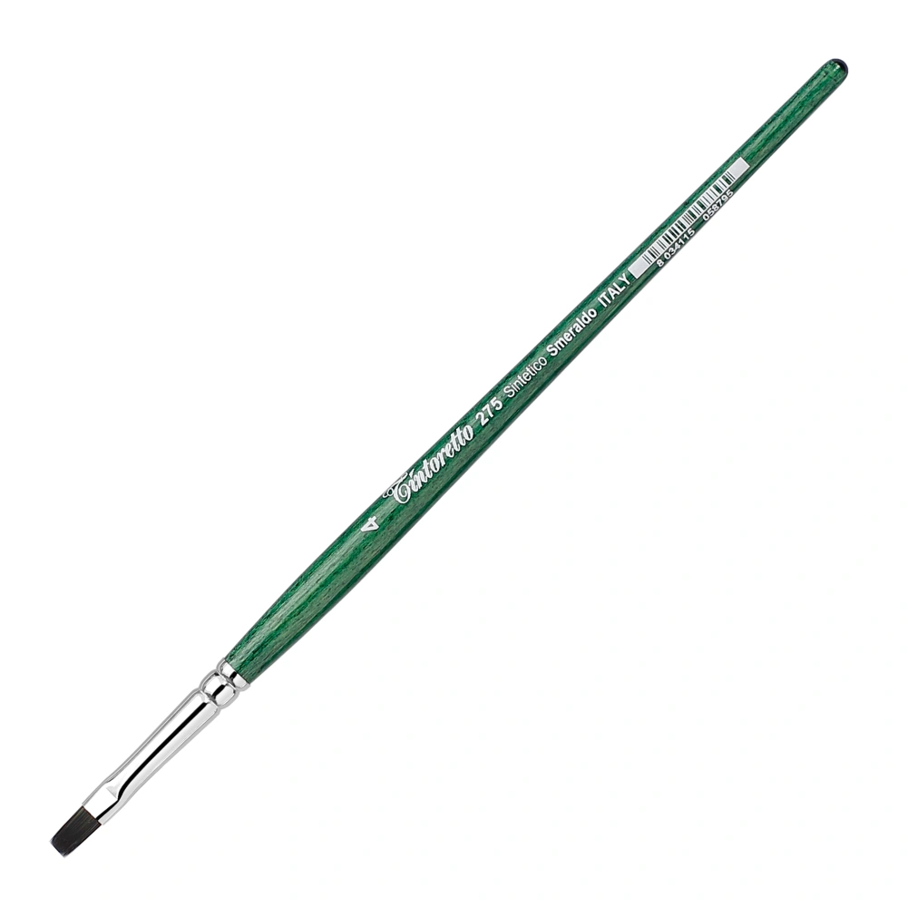 Кисть для рисования "Tintoretto Emerald" синтетика, плоская, №4