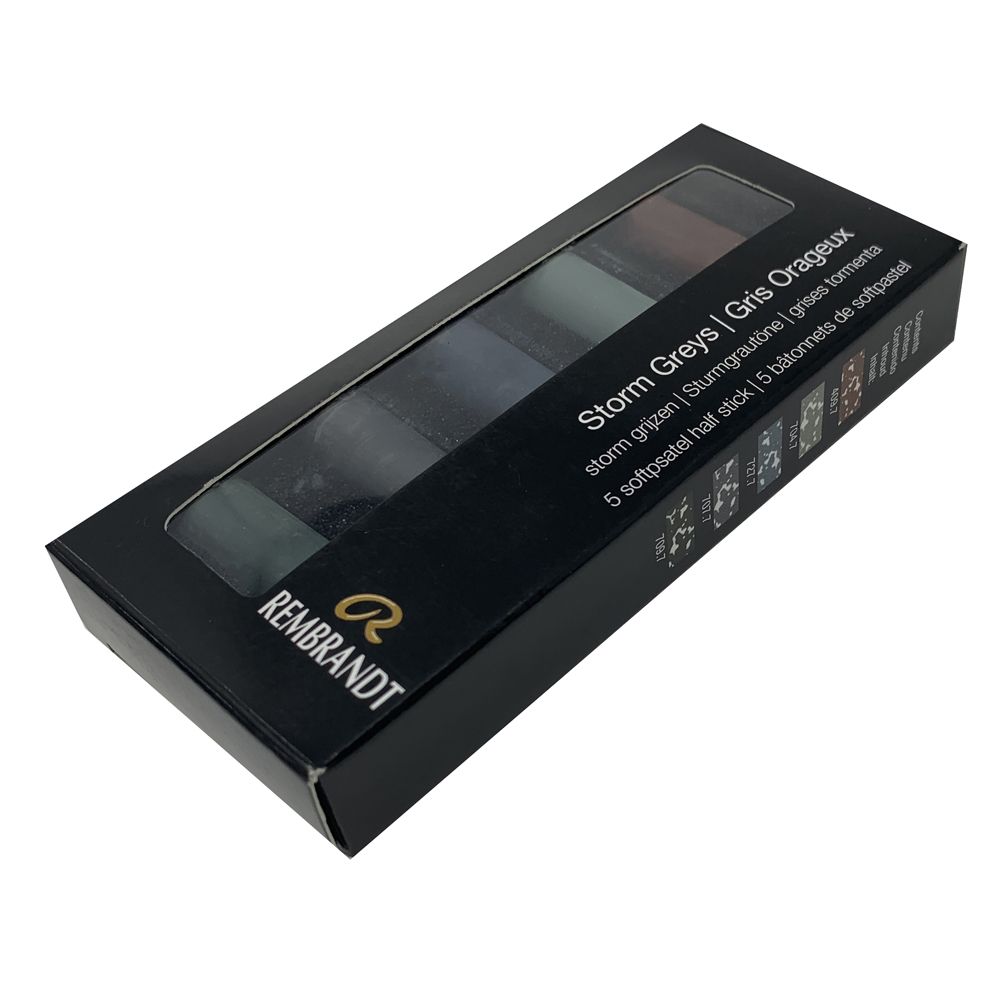 Набор мягкой пастели "Rembrandt Half Pastel", 5 цветов, насыщенные серые - 3