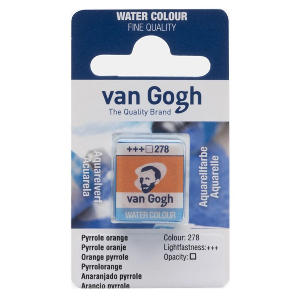 Краски акварельные "Van Gogh", 278 оранжевый пиррол, кювета