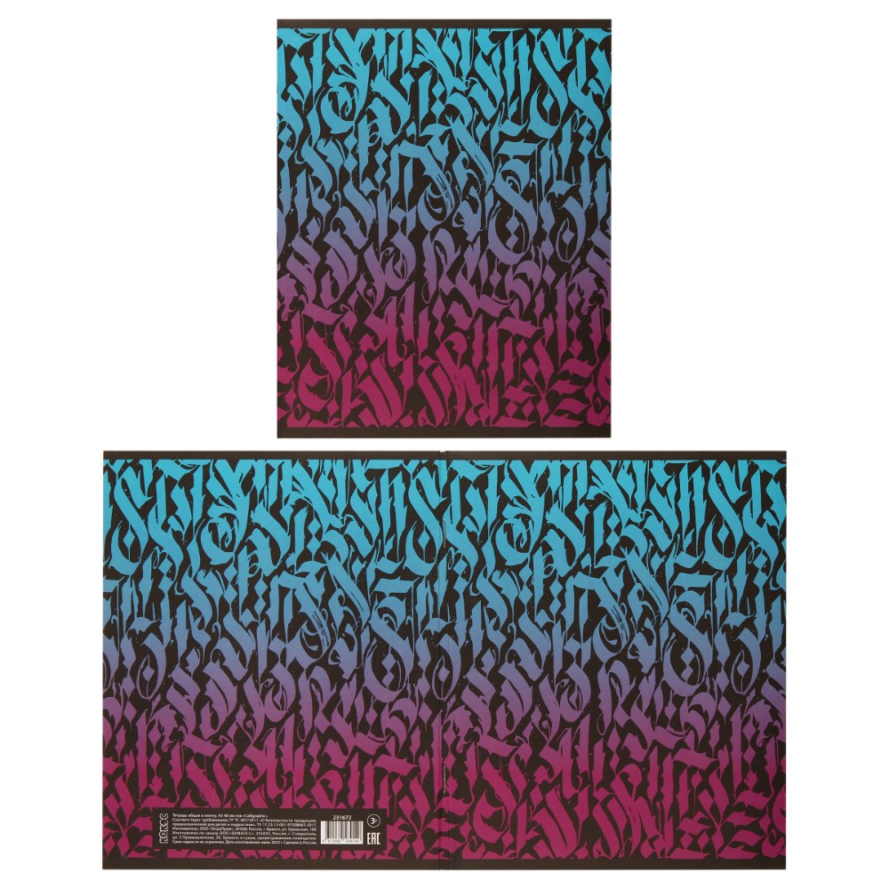 Тетрадь "Calligraphic", А5, 48 листов, клетка, ассорти - 6
